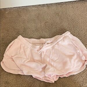 Brandy Melville Pale Pink Waffle Knit Lounge Shorts